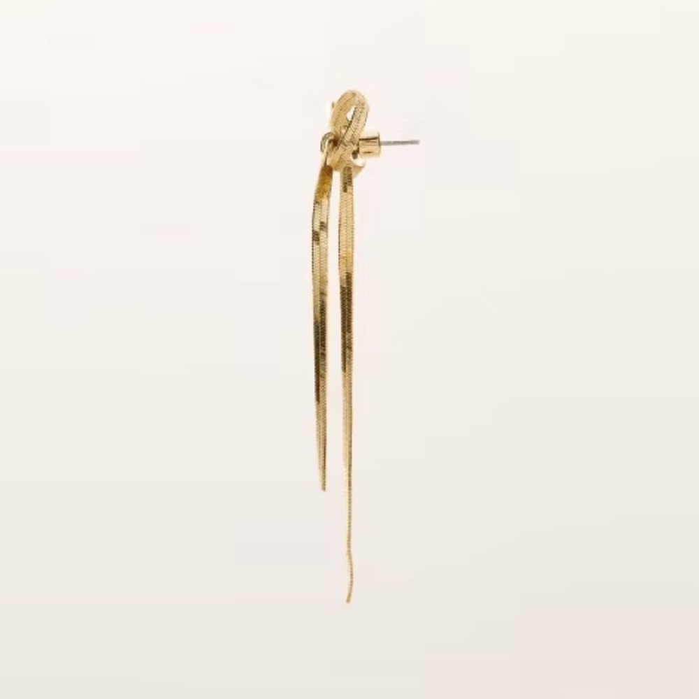 NWT Bow Linear Drop Stud Earrings - kate spade new york x Target Gold NYE - Picture 3 of 4